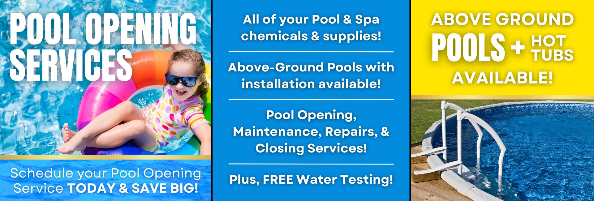 Pool Opening Services Available!