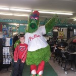 The Phillie Phanatic stopped by to say hello at the Warm Hugs for Vets event at our garden center.
