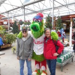 The Phillie Phanatic stopped by for the Warm Hugs for Vets campaign